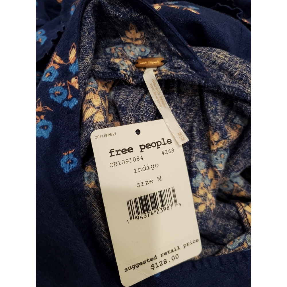 Free People Petit Fours Mini Dress in Indigo - Picture 4 of 4